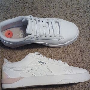 Puma White and Light Pink Sneakers